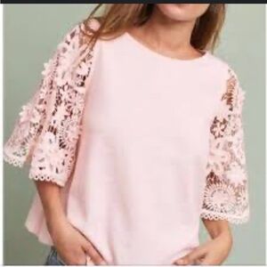 Lace Sleeve Pink Women's Blouse